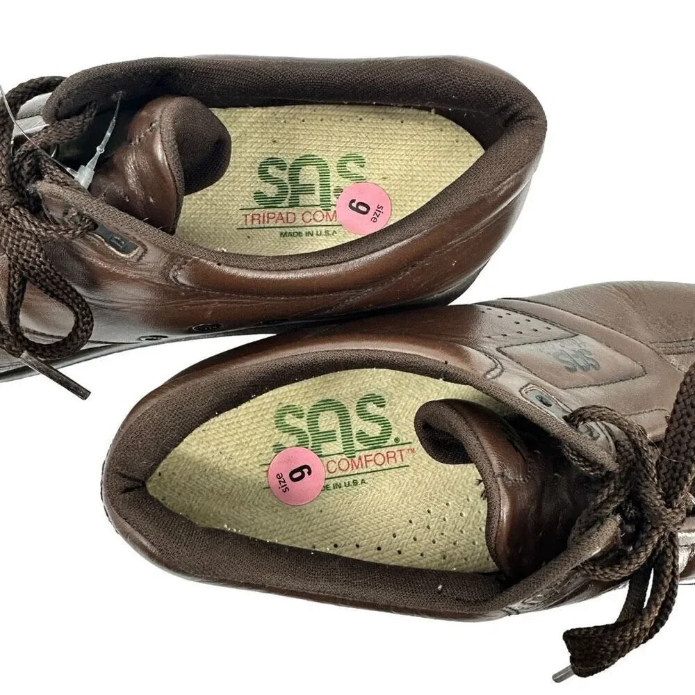 SAS Mens Time Out Walking Sneakers Brown Lace Up Breathable Round Toe Comfort 9
